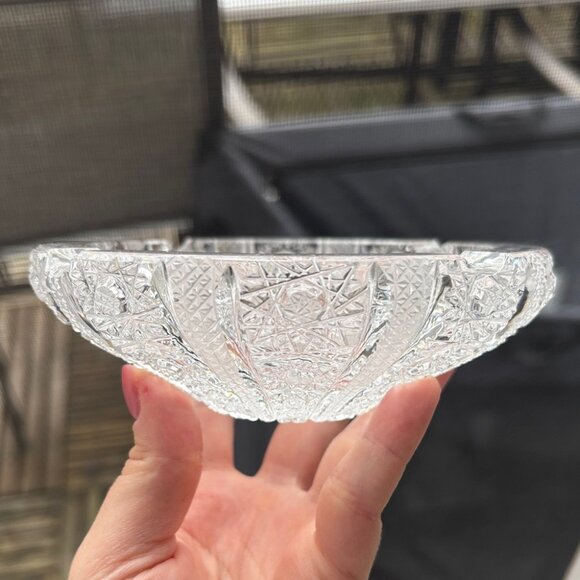 Vintage Bohemia Czechoslovakia Hand Cut Crystal Decorative Bowl - Picture 8 of 8